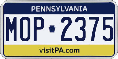 PA license plate MOP2375