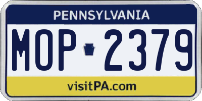 PA license plate MOP2379