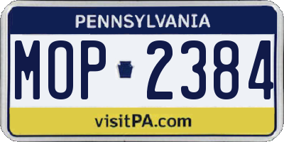 PA license plate MOP2384