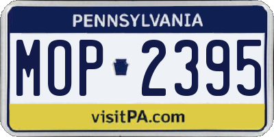 PA license plate MOP2395