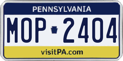 PA license plate MOP2404