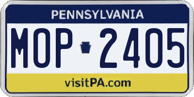 PA license plate MOP2405