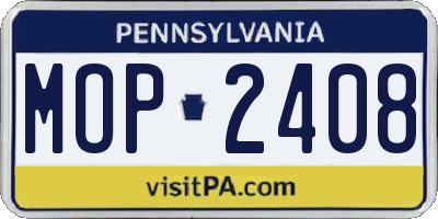 PA license plate MOP2408