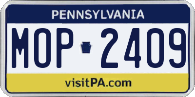 PA license plate MOP2409