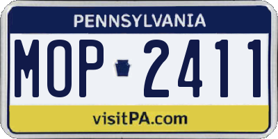PA license plate MOP2411