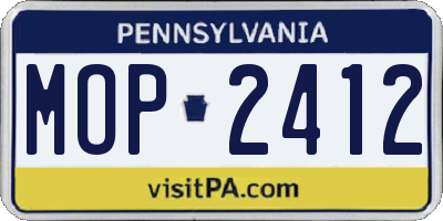 PA license plate MOP2412