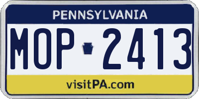 PA license plate MOP2413