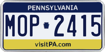 PA license plate MOP2415