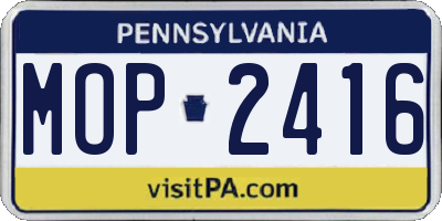PA license plate MOP2416