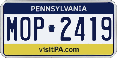 PA license plate MOP2419
