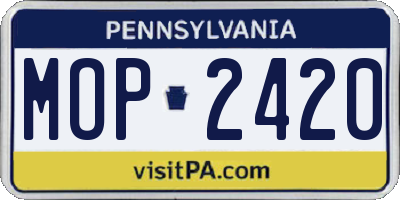PA license plate MOP2420