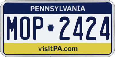 PA license plate MOP2424