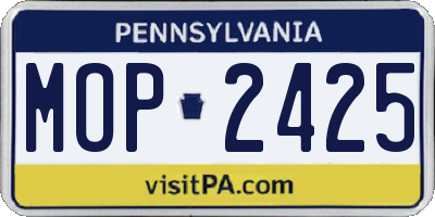 PA license plate MOP2425