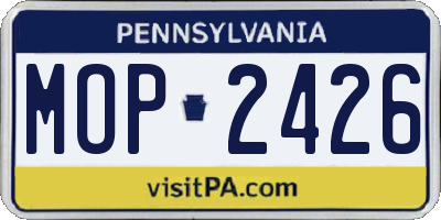PA license plate MOP2426