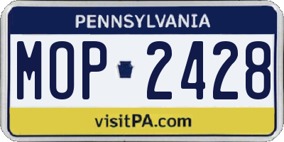 PA license plate MOP2428