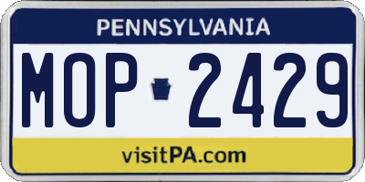 PA license plate MOP2429