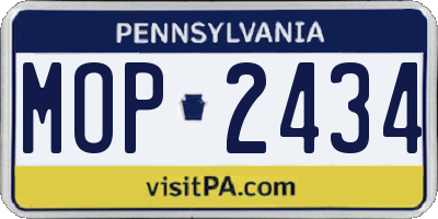 PA license plate MOP2434
