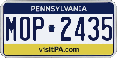 PA license plate MOP2435