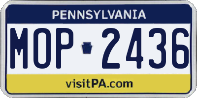PA license plate MOP2436