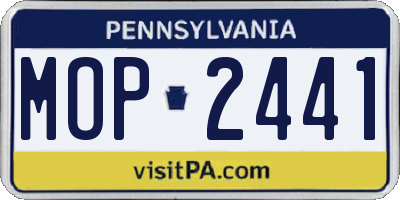 PA license plate MOP2441