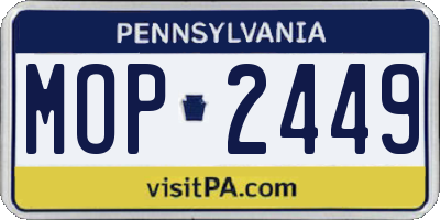 PA license plate MOP2449
