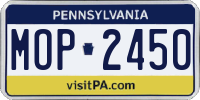 PA license plate MOP2450