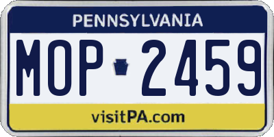PA license plate MOP2459