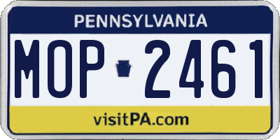 PA license plate MOP2461