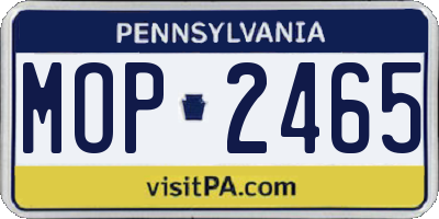 PA license plate MOP2465