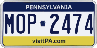 PA license plate MOP2474