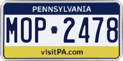 PA license plate MOP2478