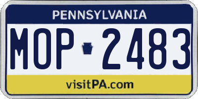 PA license plate MOP2483