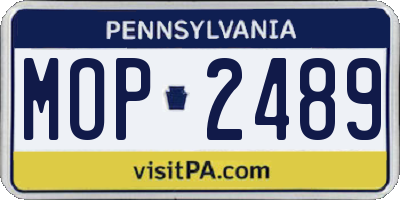 PA license plate MOP2489