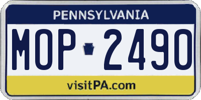PA license plate MOP2490