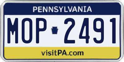 PA license plate MOP2491