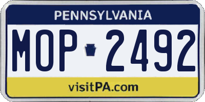 PA license plate MOP2492