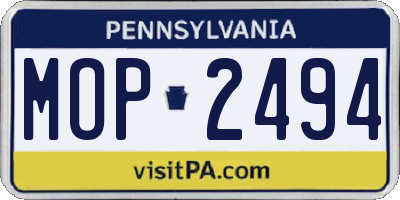 PA license plate MOP2494