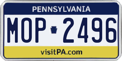 PA license plate MOP2496