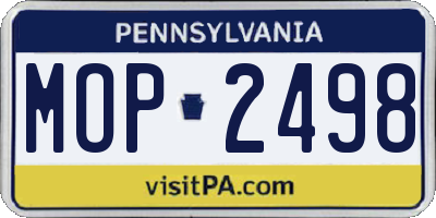 PA license plate MOP2498