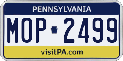 PA license plate MOP2499