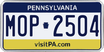 PA license plate MOP2504