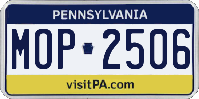PA license plate MOP2506