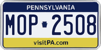 PA license plate MOP2508