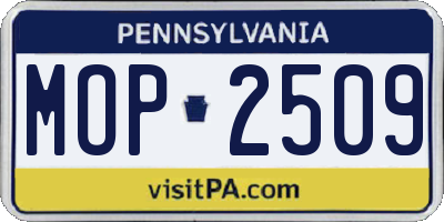 PA license plate MOP2509