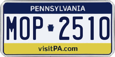 PA license plate MOP2510