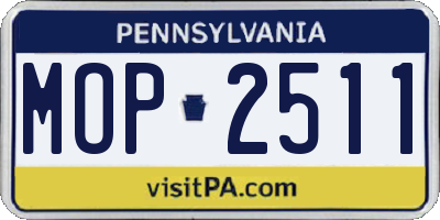 PA license plate MOP2511