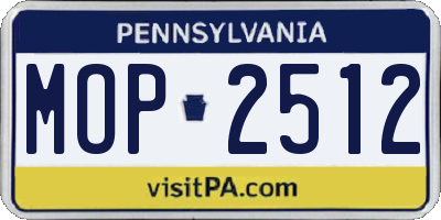 PA license plate MOP2512