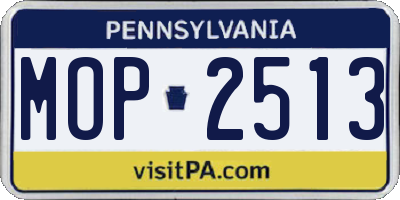 PA license plate MOP2513