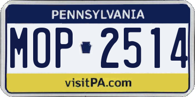 PA license plate MOP2514