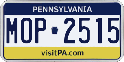 PA license plate MOP2515